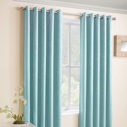 Vogue Eyelet, Sky Blue - Ready Made Curtains - Image 3